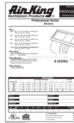 Air King B500 Specificaties