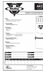 Air King AKCV35 Specificaties