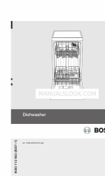 Bosch DISHWASHER 사용 설명서 지침