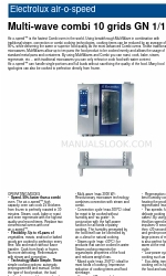 Electrolux Air-O-Speed AOW101EA Hoja de especificaciones