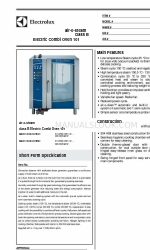 Electrolux air-o-steam class B Electric Combi Oven 101 Pliego de condiciones abreviado