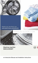 Bosch WAE24280MY Instruction Manual And Installation Instructions