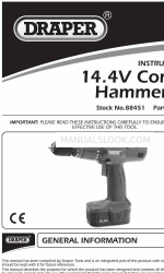 Draper 14.4V Cordless Hammer Drill Manuel d'instructions