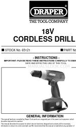 Draper CORDLESS DRILL Manual de instruções