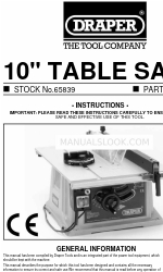 Draper 254mm Table Saw Manual de instrucciones