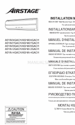 AirStage ASYA07GACH/ASHA07GACH Manual de instalación