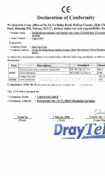 Draytek Vigor 2200V Déclaration de conformité