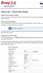Draytek Vigor2130 Series Quick Start Manual