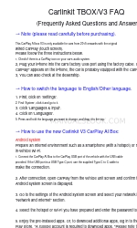 Carlinkit TBOX/V3 Faq