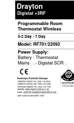 Drayton Digistat +3RF RF701/22092 Benutzerhandbuch