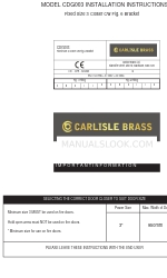 Carlisle Brass CDG003 Instructions d'installation