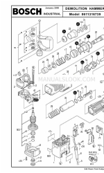 Bosch 11316EVS - SDS Max Demolition Hammer 14A Motor Liste des pièces