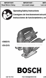 Bosch 1590EVSK - NA Precision Control Top Handle Jig Saw Operating/Safety Instructions Manual