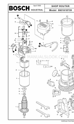 Bosch 1618EVS - 2-1/4 HP Electronic Fixed Base D Handle Router Список деталей