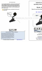 Carlon JLP0750 Installation And Operating Instructions