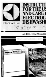 Electrolux BW195 Instructions For Use And Care Manual