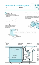 Electrolux dishlex DX303 Boyut ve Kurulum Kılavuzu