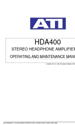 ATI Audio HDA400 Instrukcja obsługi i konserwacji