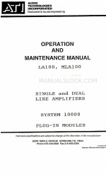 ATI Audio LA100 Instrukcja obsługi i konserwacji