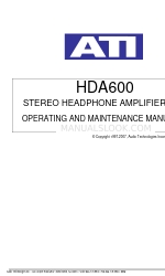 ATI Technologies HDA600 Panduan Pengoperasian dan Pemeliharaan