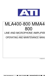 ATI Technologies MLA400-800 Manual de funcionamiento y mantenimiento