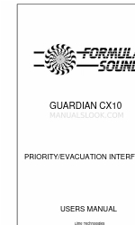 Formula Sound GUARDIAN CX10 Benutzerhandbuch