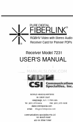 Communications Specialties Pure Digital Fiberlink 7231 Podręcznik użytkownika