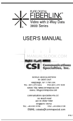 Communications Specialties Pure Digital FIBERLINK 3800 Series Manuel de l'utilisateur