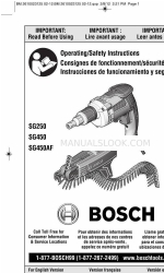 Bosch SG450 Kullanım/Güvenlik Talimatları Kılavuzu