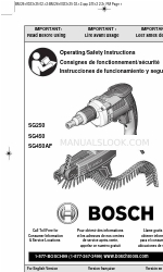 Bosch SG450 Kullanım/Güvenlik Talimatları Kılavuzu