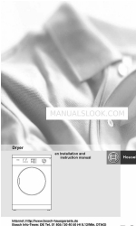 Bosch Dryer Manuale di installazione e istruzioni
