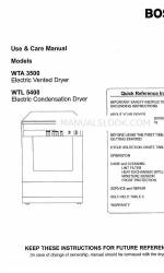 Bosch WTA3500 사용 및 관리 매뉴얼