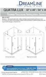 Dreamline SHEN-1332460 Series Manual de instruções de instalação