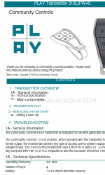 Community Controls PLAY 318LIPW4C Manual