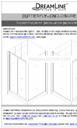 Dreamline BUTTERFLY+ENCLOSURE Handleiding voor installatie-instructies