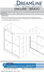 Dreamline ENCORE/BRAVO SHDR-1660760 Series Installation Instructions Manual