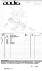 Andis Clipper MVP-2 Parts List