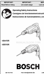 Bosch 1005VSR Gebruiksaanwijzing/veiligheidsinstructies