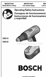 Bosch 33614 작동/안전 지침 매뉴얼