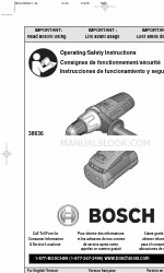 Bosch 38636-01 - 36V Cordless Litheon Brute Tough Dril Kullanım/Güvenlik Talimatları Kılavuzu