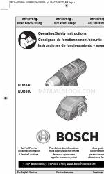 Bosch DDB140 Kullanım/Güvenlik Talimatları Kılavuzu