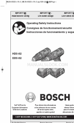 Bosch DDS181 Operating/Safety Instructions Manual