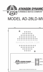 Atkinson Dynamics AD-28LD-MV インストレーション＆サービスマニュアル