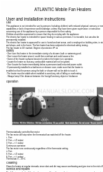 Atlantic Aeromobile 5000W User And Installation Instructions