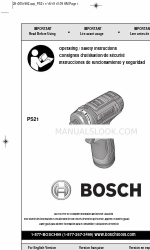 Bosch PS21 Operating/s 작동/안전 지침 매뉴얼