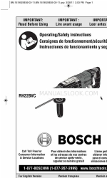 Bosch RH228VC Kullanım/Güvenlik Talimatları Kılavuzu