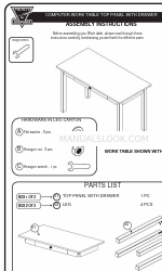 Atlantic Furniture COMPUTER WORK TABLE TOP PANEL WITH DRAWER Istruzioni per il montaggio