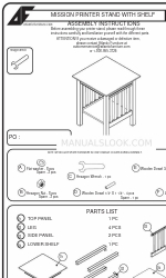 Atlantic Furniture Mission Printer Stand With Shelf AH10224 Instruções de montagem