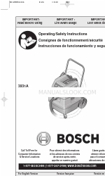 Bosch 3931A - 13 Gallon Wet/Dry Vacuum Cleaner Operating/Safety Instructions Manual