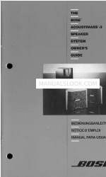 Bose Acoustimass 3 Series Manuale d'uso